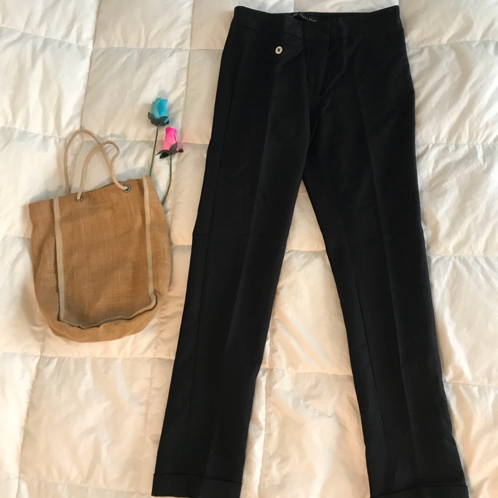 Zara Basic black cropped trousers
